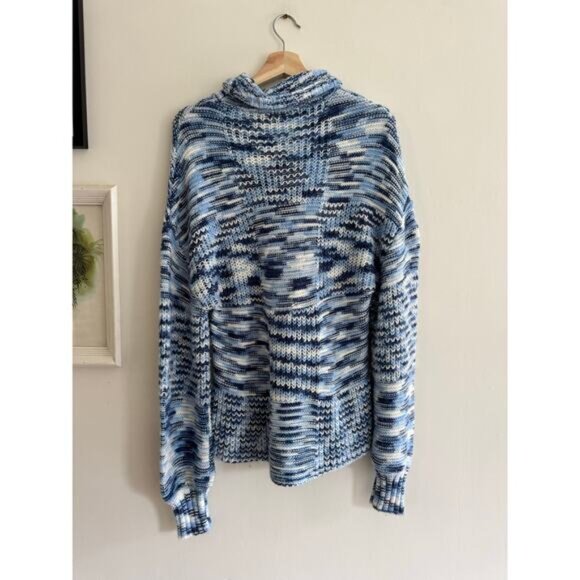 STAUD Benny Dusk Blue Striped Turtleneck Sweater Size Small - Picture 6 of 9